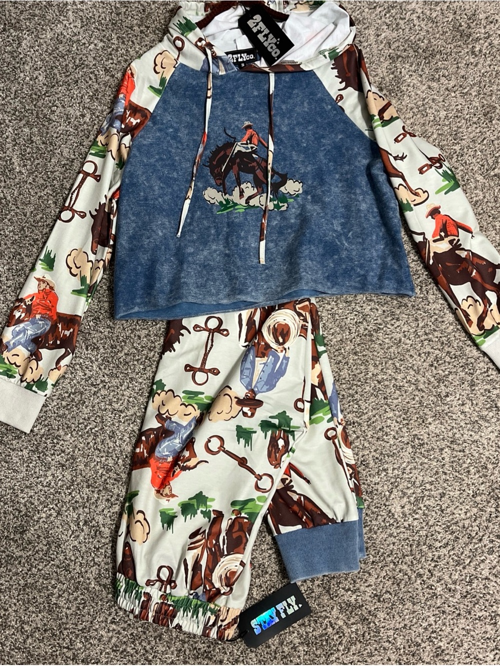 2 Fly Co. Western Hoodie and Jogger Lounge set